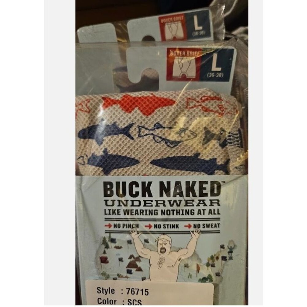 Duluth Trading Buck Naked Fish Size L Boxer Brief NWT